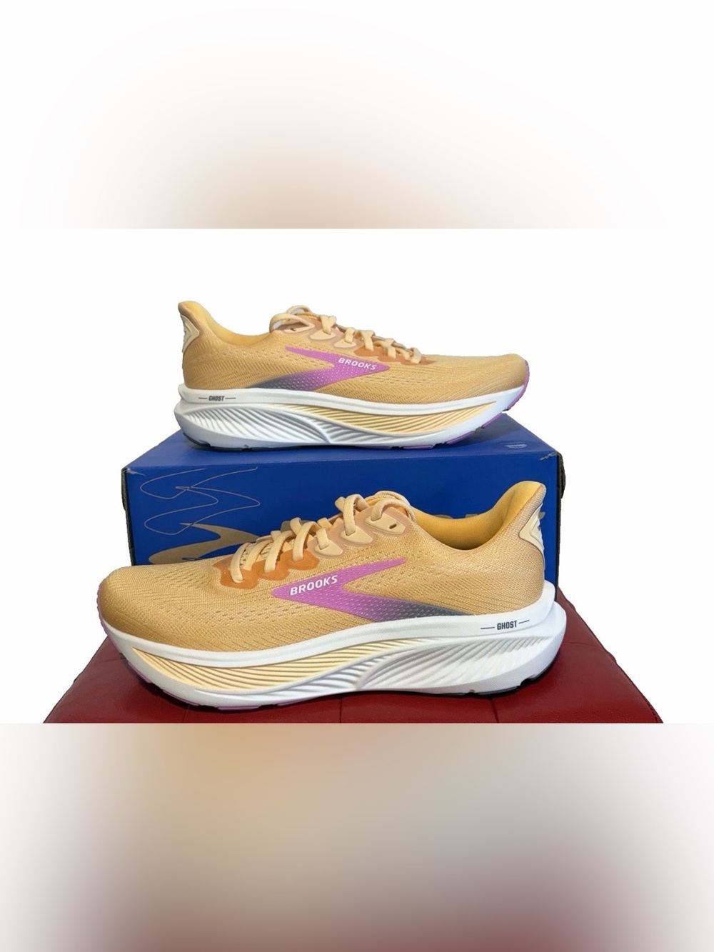 BROOKS Ghost 17 Women's Shoes 120431 1b 810, Apricot/Grey/Pink Sizes 9